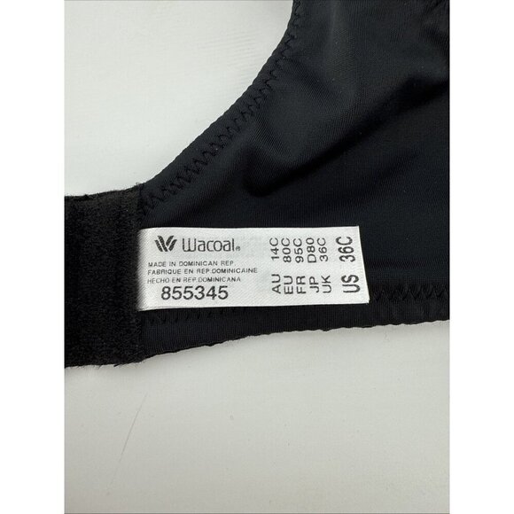 New Wacoal Black Inside Job Unlined Underwire Bra Black 36C Underwire NWT - Picture 5 of 6